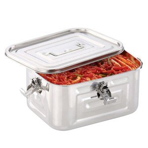 키친플라워 스텐레스 김치통 5L 스텐김치통 밀폐용기 사각김치통 보관용기