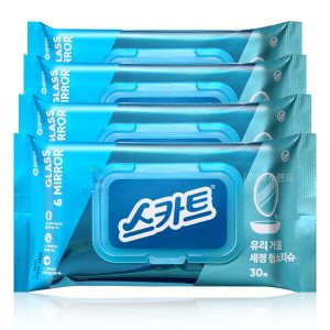 스카트 스카트 유리 거울 세정티슈 캡형 30매x4개