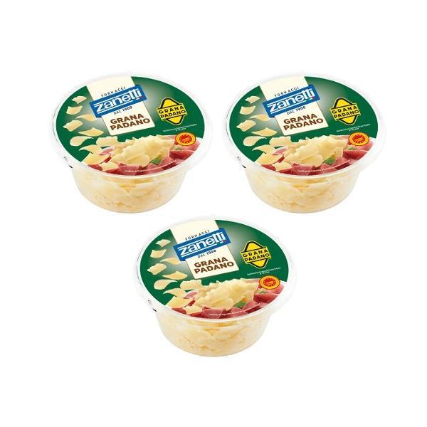 자네티 Zanetti 그라나파다노 플레이크 100g x 3 치즈 간편한 맛있는 안주 샐러드 피자 파스타 캠핑 파티