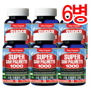 통라이프 통라이프 <b>슈퍼 쏘팔</b>코사놀 1000-2개월-<b>전립선</b>건강+지구력증진도움-6병