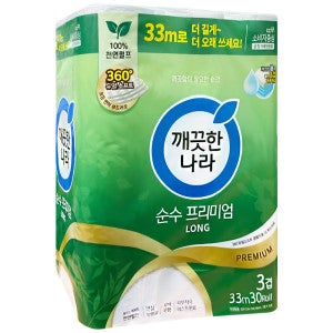 깨끗한나라 깨끗한나라 순수 프리미엄 33m 3겹 30롤 ~화장지 휴지