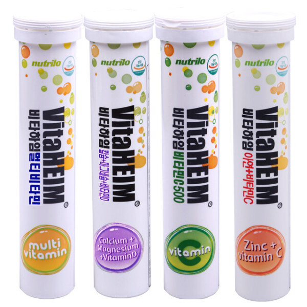 <b>누트릴로</b> 비타하임 독일 발포비타민 C500+<b>아연</b>비타민C+멀티비타민+칼슘마그네슘비타민D