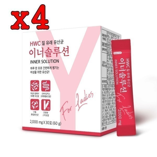 <b>이너솔루션</b> 질유래 유산균 여성유산균 3 + 1박스