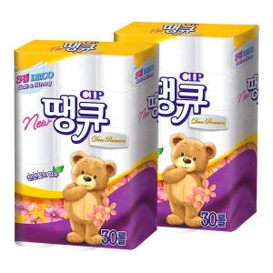 현대제지 뉴땡큐 3겹 30롤 x 2팩 /60롤화장지 16m