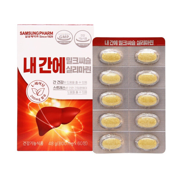 <b>삼성</b>제약 <b>삼성</b>제약 <b>밀크씨슬</b> 실리마린 테아닌 아연 나이아신 60정