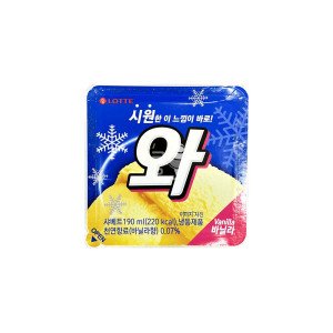 롯데웰푸드 와 바닐라맛 16개입 (1박스) 떠먹는 부드러운 샤베트 아이스크림