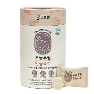 그램웰 오늘우림 만능육수  150g 종이통1개(30정) 한알 코인 고체 동전 자연 조미료