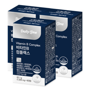 데일리원 <b>비타민</b>B 컴플렉스 3통(6개월분) 판토텐산 멀티 영양제