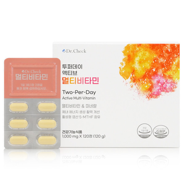 <b>닥터체크</b> 투퍼데이 액티브 멀티비타민 120정 1박스 <b>닥터체크</b> 멀티비타민