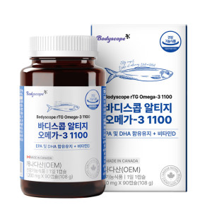 <b>바디스콥 혈행개선</b> 비타민D 함유 알티지 오메가3 1200mg 3개월분