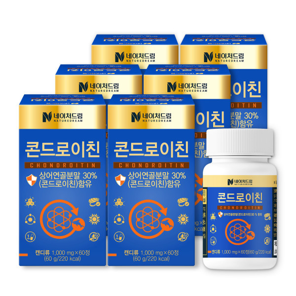 <b>네이처드림 콘드로이친</b> 관절 연골 건강 1000mg 60정 6박스