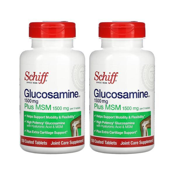 <b>쉬프</b> <b>Schiff</b> <b>쉬프</b> 글루코사민 <b>엠에스엠</b> MSM 식이유황 500mg 150정 x2통