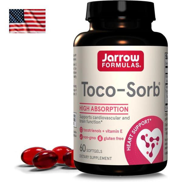 Jarrow Formulas <b>Toco</b> <b>Sorb</b> Vitamin E 60캡슐 재로우 포뮬러스 <b>토코</b>페놀