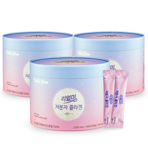 <b>데일리원</b> 리얼미 대용량 <b>저분자</b> <b>콜라겐</b> 3통(300포)/<b>피쉬콜라겐</b>