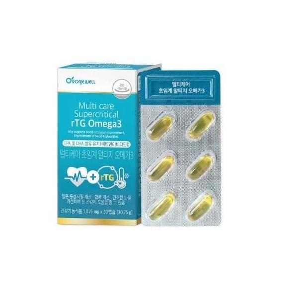 <b>로니웰</b> 멀티케어 초임계 알티지 <b>오메가3</b> 1025mg 30캡슐