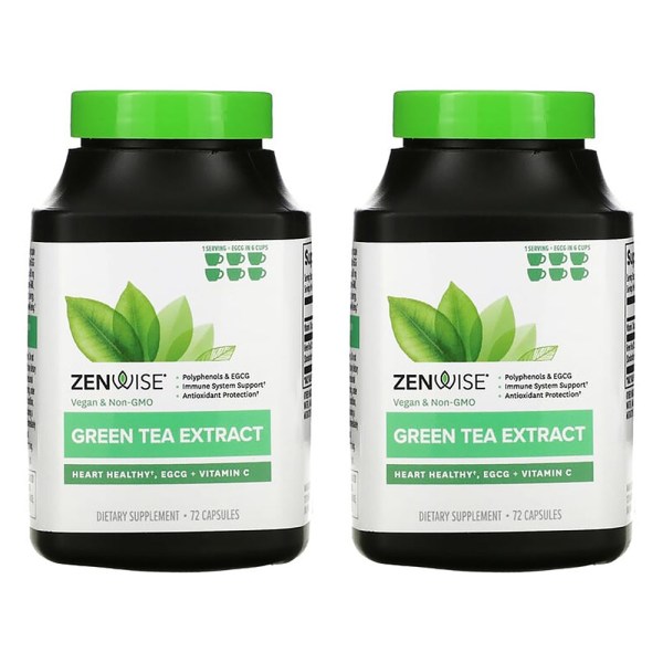 Zenwise Health 그린 티 <b>녹차 추출물</b> 72캡슐 x 2개
