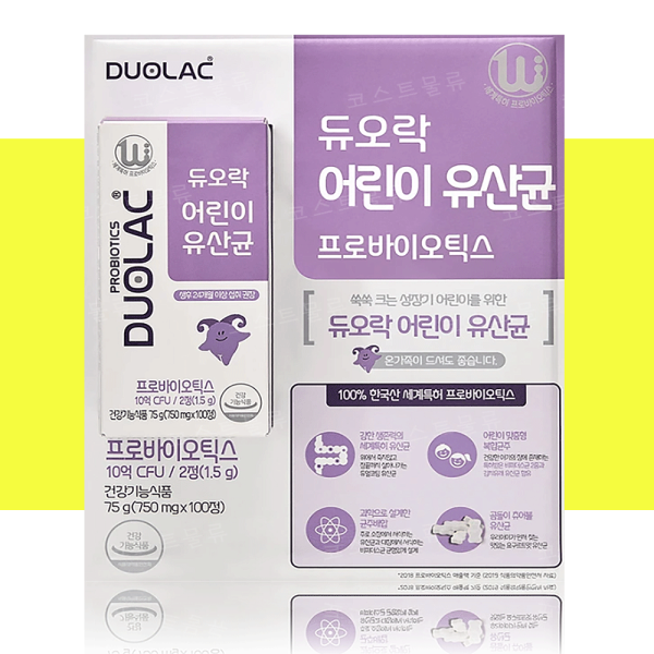 듀오락 듀오락 어린이 유산균 100정 <b>키즈 프로바이오틱</b>