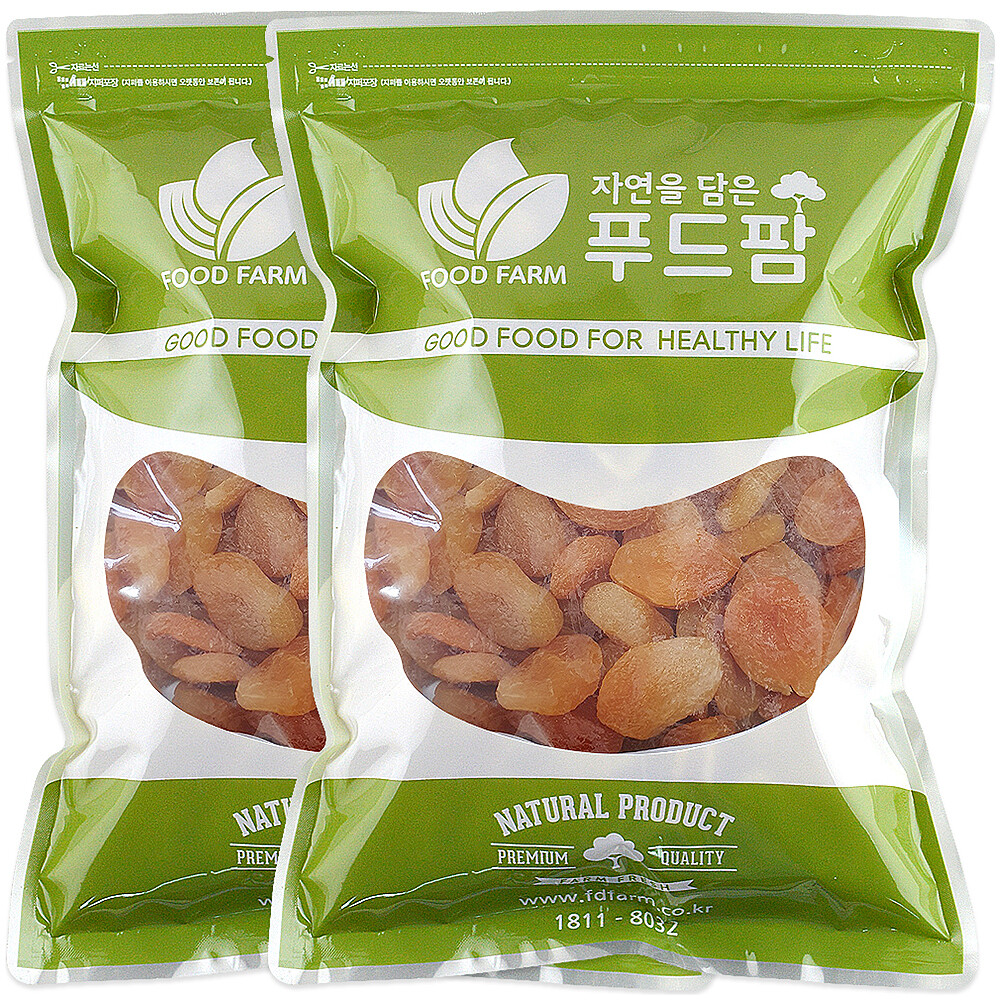 푸드팜 건살구 2kg(1kg+1kg) 말린살구 건과일 A급 무료배송
