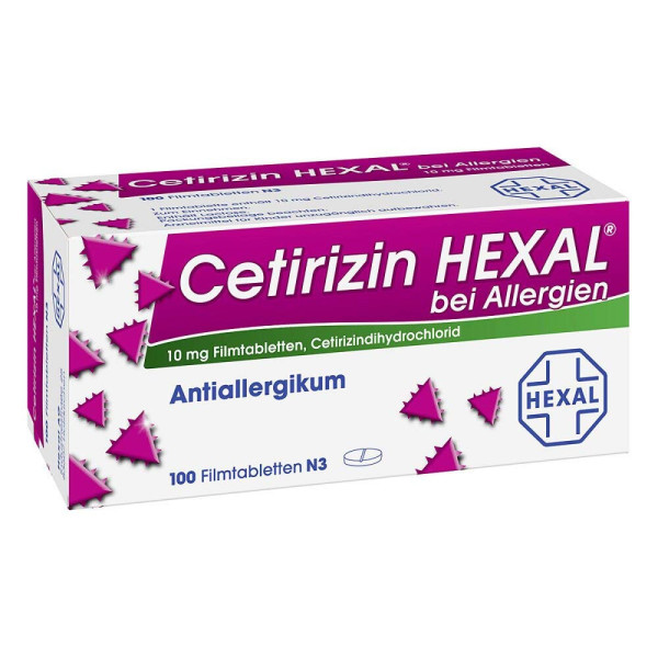 독일 헥살 Hexal Cetirizine <b>세티리진</b> 100정