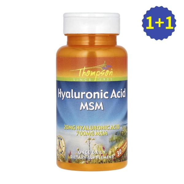 <b>톰슨</b> <b>톰슨</b> 히알루론산 MSM <b>엠에스엠</b> 히알론산 Hyaluronic Acid 30캡슐 2개
