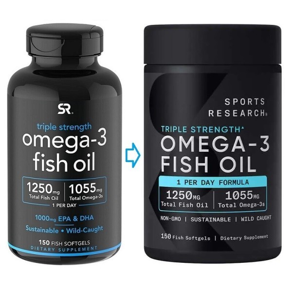 스포츠리서치 스포츠리서치 <b>오메가</b><b>3 피쉬오일</b> 1250mg 180정 / 150정 발송 당일출고