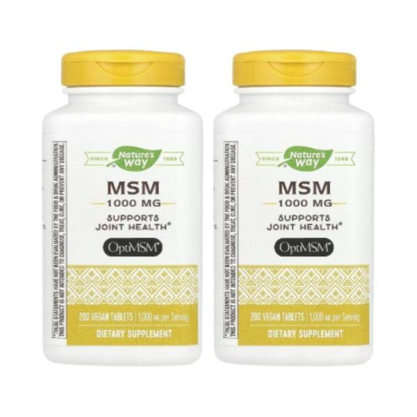 네이처스웨이 <b>네이처스웨이 엠에스엠</b> 옵티MSM 1000mg 200정 2개 식이유황 식용유황