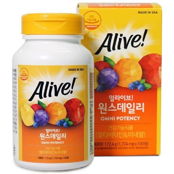 얼라이브 얼라이브 원스데일리 멀티비타민 100정 / 미네랄 종합