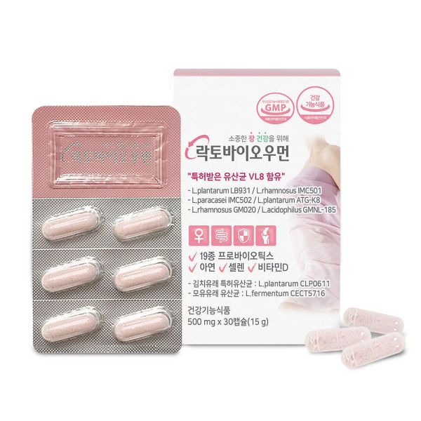 <b>씨에이치헬스바이오</b> 닥터 락토바이오우먼 장건강 유산균 500mg 30캡슐(15g) 3개
