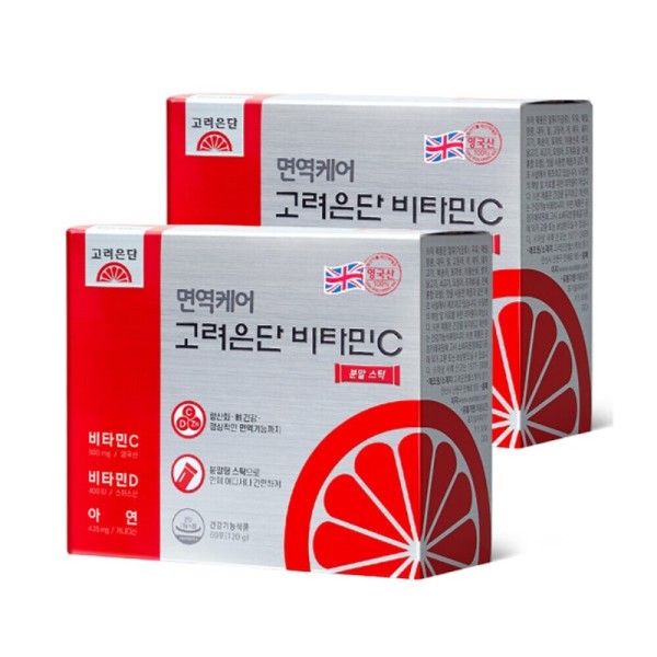 <b>고려은단</b> <b>고려은단</b> 비타민C 면역케어 분말 스틱 60포 2개 4개월분