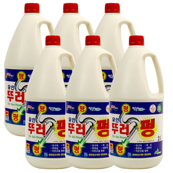 유안 뚜러펑 2L x 6개(1박스) 펑크린 뚫어뻥 변기 배수구 세정제 욕실 화장실 변기세제
