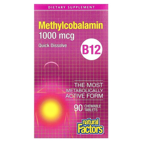 내추럴 팩터스 B12 메틸코발라민 1000mcg 츄어블 90정
