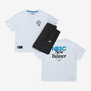 [뉴발란스키즈]ESSENTIAL 로고 포인트 8부 바지 셋업 NK9YFB206U