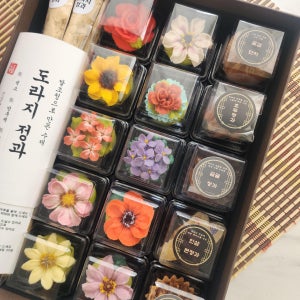 [설선물 예약 보자기50%할인]혼합프리미엄 도라지정과, 아꼬운 케이크