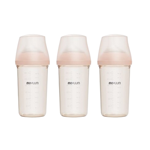 모윰 모브아 PPSU 와이드플러스 베이직 젖병 트리플팩 250ml, 베이지, 1개
