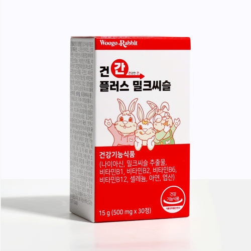 우고래빗 건간 <b>플러스</b> <b>밀크씨슬</b> 500mg x 30정, 1개