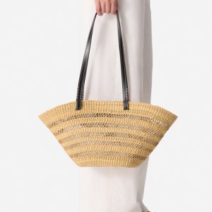 [바네사브루노] 블랙 라피아 PANIER PM백 VIBA5E225BK