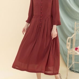 콩단추인견주름원피스 [DS51169]