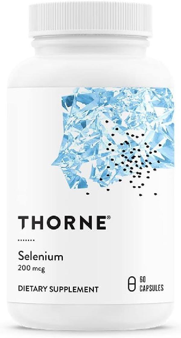 Thorne <b>Selenium</b> -  지원을 위한 200 mcg <b>셀레늄</b> 보충제 60 캡슐
