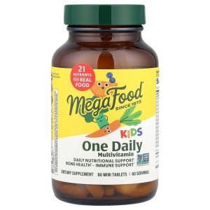 MegaFood <b>메가푸드</b> 키즈 원 데일리 멀티비타민 60정 <b>에너지</b> 면역 건강 관리
