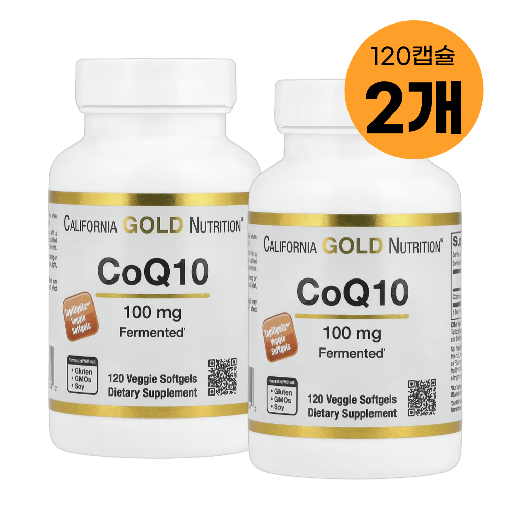 CGN 코큐텐 캘리포니아 <b>코엔자임</b> Q10 큐텐 코큐10 유비퀴논 100mg 120캡슐2개
