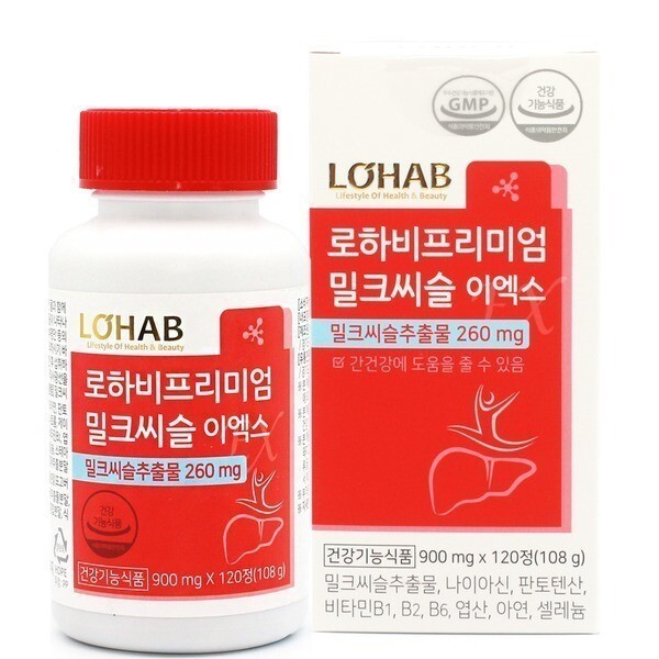 <b>로하비</b> 프리미엄 밀크씨슬 4개월 간 건강 영양제 <b>실리마린</b>