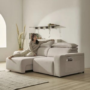 보니애가구 시에나 데이비스 모션 쇼파 슬라이딩 리클라이너 3인 패브릭 소파