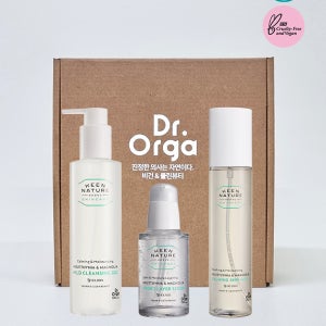 [선물 세트] 닥터올가 촉촉 산뜻 기초 세트 ( 어성초&목련 클렌징 젤 200ml + 미스트 120ml + 세럼 50ml + 선물박스 )