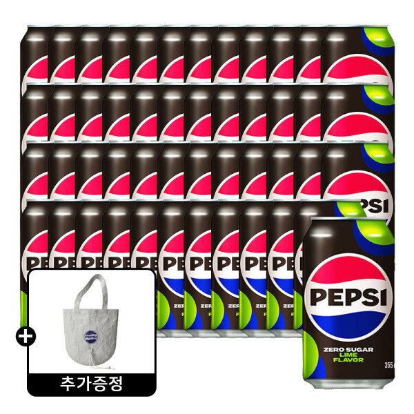 펩시제로 라임 355ml 48캔 + 펩시 타이탄 장바구니 (24,560원) (무료)