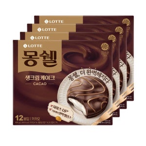 롯데웰푸드 몽쉘 생크림 카카오 408g 4곽