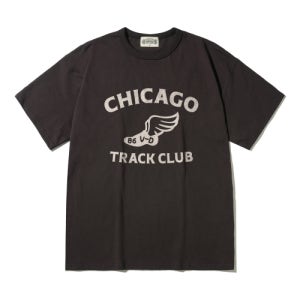 [빈웨드] CHICAGO Track Club 시카고 트랙 클럽 빈티지차콜 세미오버핏 티셔츠 VLCC-86
