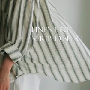 린넨 라이크 스트라이프 셔츠