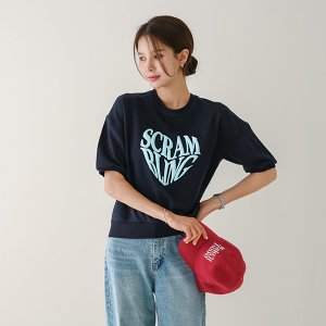 여성 여름 엠보 반팔 맨투맨 티셔츠 캔마트