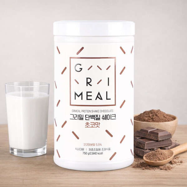 <b>그리밀</b> 단백질쉐이크 다이어트 식사대용 초코맛 750g / 2개 이상 구매시 10% 추가할인