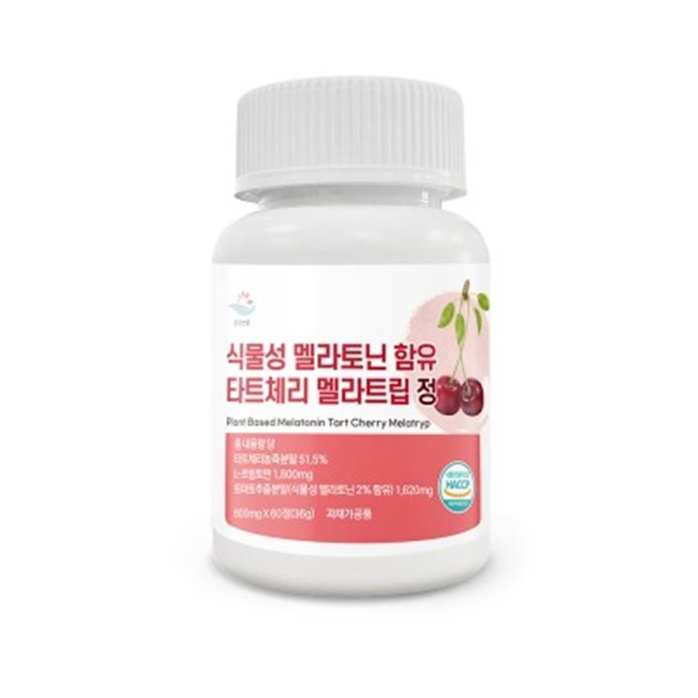 식물성 타트체리 멜라<b>트립</b> 600mg x 60정 <b>스트레스</b>완화제